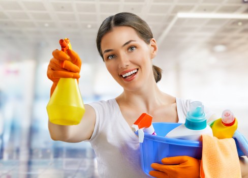 Carpet cleaner preparing equipment with safety measures in place