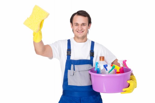 Machine scrubbing hard floors in SE22