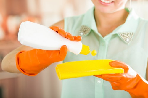 Professional office cleaners working in an SE22 workspace